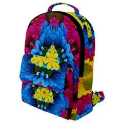 Flowers Kaleidoscope Mandala Flap Pocket Backpack (small)