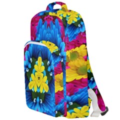 Flowers Kaleidoscope Mandala Double Compartment Backpack