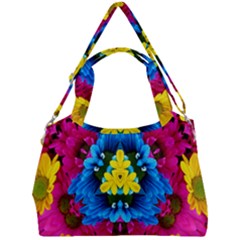 Flowers Kaleidoscope Mandala Double Compartment Shoulder Bag