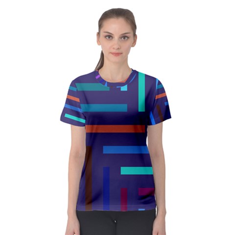 Line Background Abstract Women s Sport Mesh Tee by Mariart