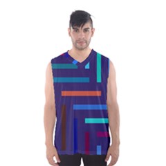 Line Background Abstract Men s Basketball Tank Top by Mariart