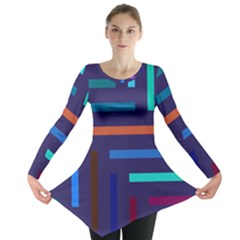 Line Background Abstract Long Sleeve Tunic  by Mariart