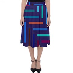 Line Background Abstract Classic Midi Skirt