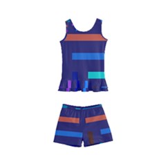 Line Background Abstract Kids  Boyleg Swimsuit by Mariart