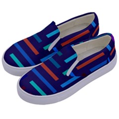 Line Background Abstract Kids  Canvas Slip Ons by Mariart