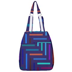 Line Background Abstract Center Zip Backpack