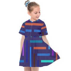 Line Background Abstract Kids  Sailor Dress