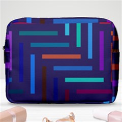 Line Background Abstract Make Up Pouch (large)