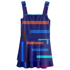 Line Background Abstract Kids  Layered Skirt Swimsuit by Mariart