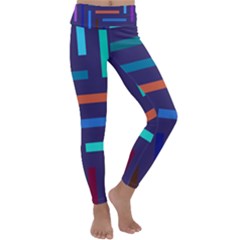 Line Background Abstract Kids  Lightweight Velour Classic Yoga Leggings by Mariart