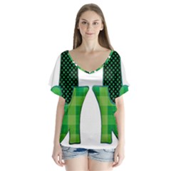 Saint Patrick S Day March V-neck Flutter Sleeve Top by Mariart