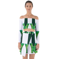 Saint Patrick S Day March Off Shoulder Top With Skirt Set