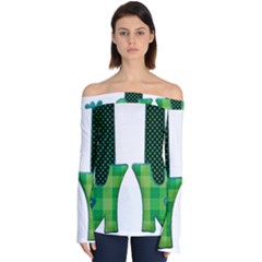 Saint Patrick S Day March Off Shoulder Long Sleeve Top by Mariart