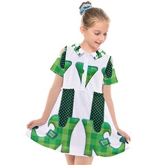 Saint Patrick S Day March Kids  Short Sleeve Shirt Dress by Mariart