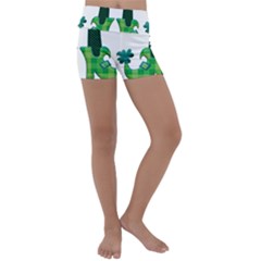 Saint Patrick S Day March Kids  Lightweight Velour Yoga Shorts by Mariart