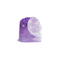 Purple Sky Star Moon Clouds Drawstring Pouch (xs) by Mariart