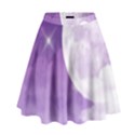 Purple Sky Star Moon Clouds High Waist Skirt View1