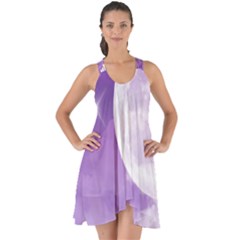 Purple Sky Star Moon Clouds Show Some Back Chiffon Dress by Mariart