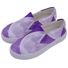 Purple Sky Star Moon Clouds Kids  Canvas Slip Ons by Mariart