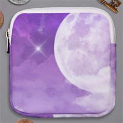 Purple Sky Star Moon Clouds Mini Square Pouch by Mariart