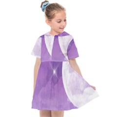 Purple Sky Star Moon Clouds Kids  Sailor Dress