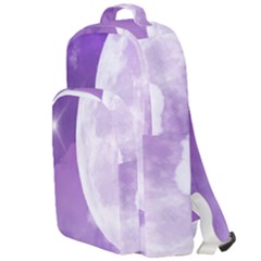 Purple Sky Star Moon Clouds Double Compartment Backpack