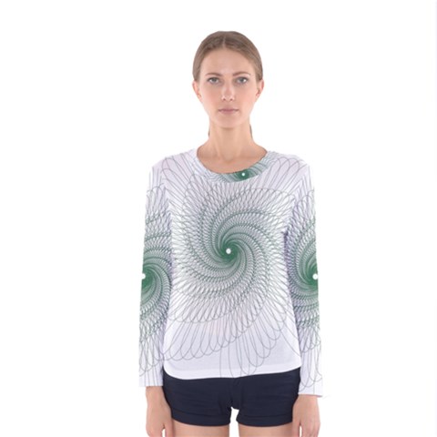 Spirograph Pattern Women s Long Sleeve Tee by Mariart