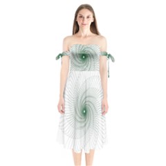 Spirograph Pattern Shoulder Tie Bardot Midi Dress by Mariart