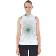 Spirograph Pattern Mock Neck Shell Top by Mariart