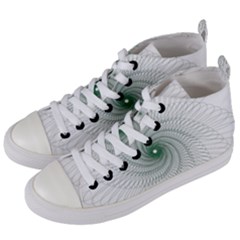 Spirograph Pattern Women s Mid-top Canvas Sneakers