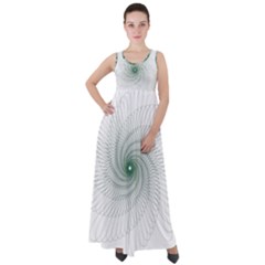 Spirograph Pattern Empire Waist Velour Maxi Dress