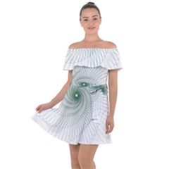 Spirograph Pattern Off Shoulder Velour Dress