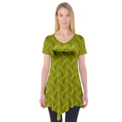 Autumn Leaves Pattern Short Sleeve Tunic  by LoolyElzayat