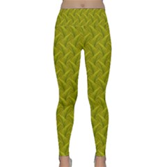 Autumn Leaves Pattern Lightweight Velour Classic Yoga Leggings by LoolyElzayat