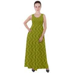 Autumn Leaves Pattern Empire Waist Velour Maxi Dress