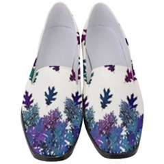 Blue Purple Leaves Women s Classic Loafer Heels by LoolyElzayat