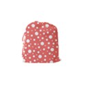 Polka Dot On Living Coral Drawstring Pouch (Small) View2