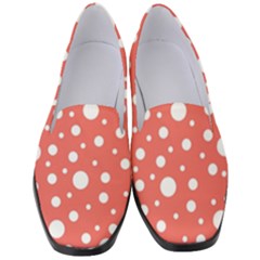 Polka Dot On Living Coral Women s Classic Loafer Heels by LoolyElzayat