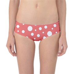 Polka Dot On Living Coral Classic Bikini Bottoms by LoolyElzayat