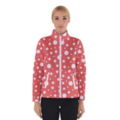 Polka Dot On Living Coral Winter Jacket by LoolyElzayat