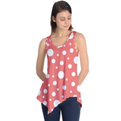 Polka Dot On Living Coral Sleeveless Tunic by LoolyElzayat