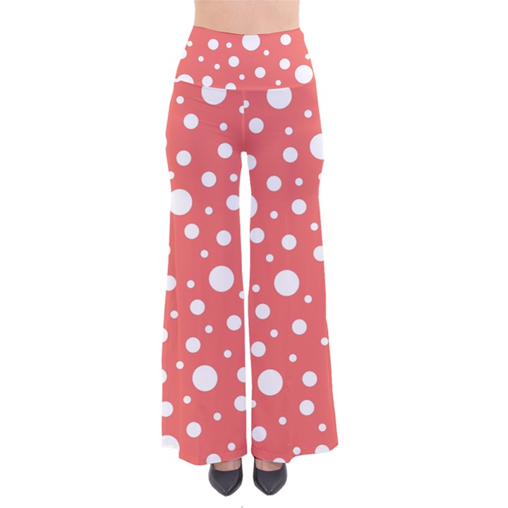 Polka Dot On Living Coral So Vintage Palazzo Pants