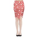 Polka Dot On Living Coral Midi Wrap Pencil Skirt View1