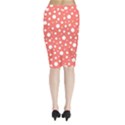 Polka Dot On Living Coral Midi Wrap Pencil Skirt View2