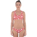 Polka Dot On Living Coral Cross Back Hipster Bikini Set View1