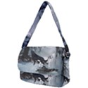 Awesome Black And White Wolf In The Dark Night Courier Bag View2