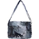 Awesome Black And White Wolf In The Dark Night Courier Bag View3