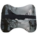 Awesome Black And White Wolf In The Dark Night Head Support Cushion View2