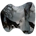 Awesome Black And White Wolf In The Dark Night Head Support Cushion View4