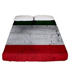 Flag Patriote Quebec Patriot Red Green White Grunge Separatism Fitted Sheet (king Size) by Quebec